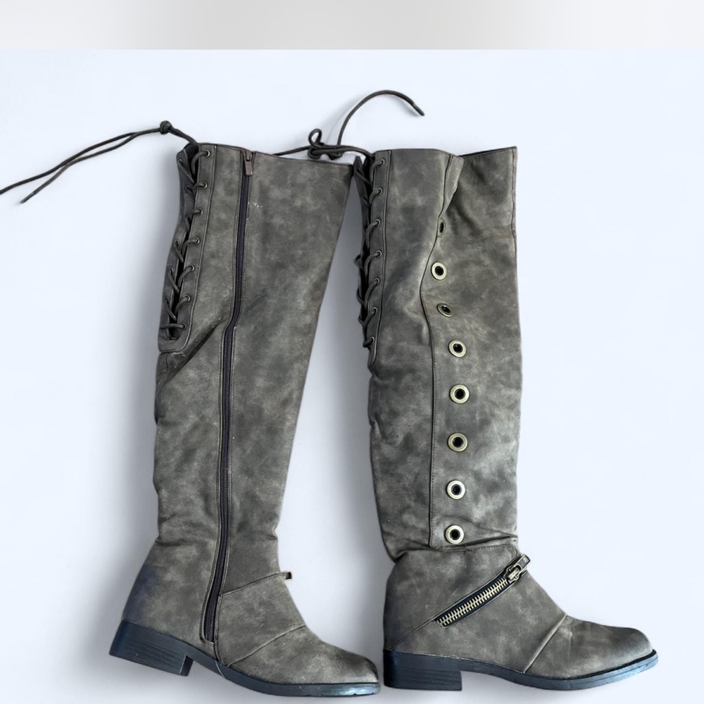 Stylish Gray Knee-High Boots